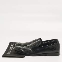 مملوكة مسبقًا حذاء لوفرز تودز بلاك جلد سليب أون بيني مقاس 44.5