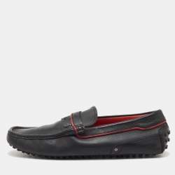 Pre Owned Tod's For Ferrari Black Leather Slip On Loafers Size 41