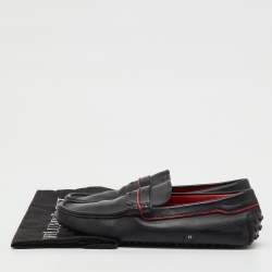 Pre Owned Tod's For Ferrari Black Leather Slip On Loafers Size 41