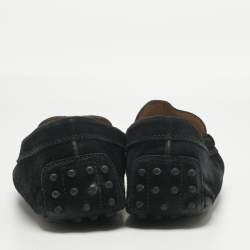 Pre Owned Tod's Black Suede Double T Loafers Size 46.5