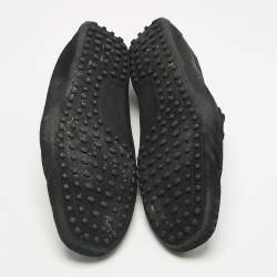 Pre Owned Tod's Black Suede Double T Loafers Size 46.5