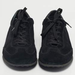 Pre Owned Tod's Black Suede Lace Up Sneakers Size 47.5