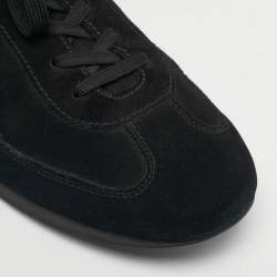 Pre Owned Tod's Black Suede Lace Up Sneakers Size 47.5