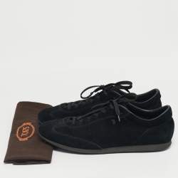 Pre Owned Tod's Black Suede Lace Up Sneakers Size 47.5