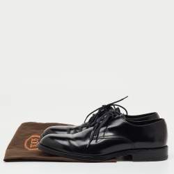 Pre Owned Tod's Black Leather Lace Up Derby Size 39.5