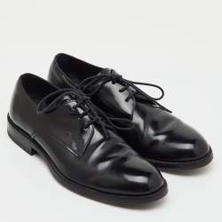 Pre Owned Tod's Black Leather Lace Up Derby Size 39.5