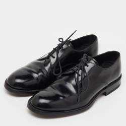 Pre Owned Tod's Black Leather Lace Up Derby Size 39.5