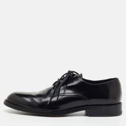 Pre Owned Tod's Black Leather Lace Up Derby Size 39.5