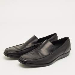 Pre Owned Tod's Black Leather Slip OnPenny Loafers Size 47.5