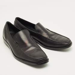 Pre Owned Tod's Black Leather Slip OnPenny Loafers Size 47.5