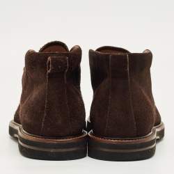 Pre Owned Tod's Brown Suede Ankle Length Boots Size 41.5
