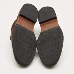 Pre Owned Tod's Brown Suede Ankle Length Boots Size 41.5