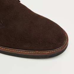 Pre Owned Tod's Brown Suede Ankle Length Boots Size 41.5