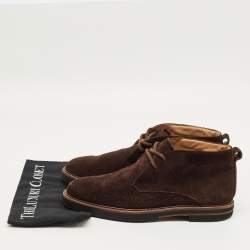 Pre Owned Tod's Brown Suede Ankle Length Boots Size 41.5