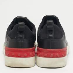 Pre Owned Tod's No_Code J Size 43 Black Leather and Neoprene Low Top Sneakers