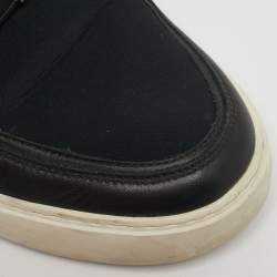 Pre Owned Tod's No_Code J Size 43 Black Leather and Neoprene Low Top Sneakers