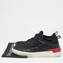 Pre Owned Tod's No_Code J Size 43 Black Leather and Neoprene Low Top Sneakers