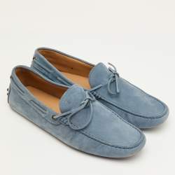 مملوكة مسبقًا حذاء لوفرز تودز جومينو جلد نوبوك رمادي برباط مقاس 38.5