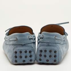 مملوكة مسبقًا حذاء لوفرز تودز جومينو جلد نوبوك رمادي برباط مقاس 38.5