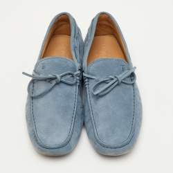 مملوكة مسبقًا حذاء لوفرز تودز جومينو جلد نوبوك رمادي برباط مقاس 38.5