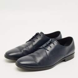 مملوكة مسبقًا Tod's Size 45.5 Navy Blue Leather Lace Up Derby