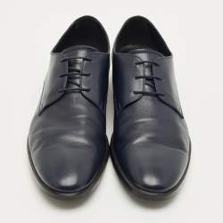 مملوكة مسبقًا Tod's Size 45.5 Navy Blue Leather Lace Up Derby