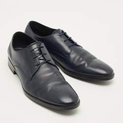 مملوكة مسبقًا Tod's Size 45.5 Navy Blue Leather Lace Up Derby