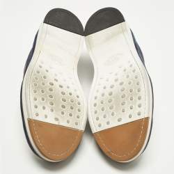 مملوكة مسبقًا Tod's Boat Size 44 Tricolor Leather and Suede Lace Up Loafers