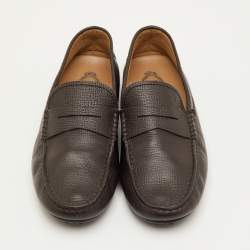 مملوكة مسبقًا Tod's Size 41 Dark Brown Leather Slip On Loafers