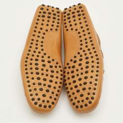 مملوكة مسبقًا حذاء لوفرز تودز جلد تان سيتي جومينو سهل الارتداء مقاس 42