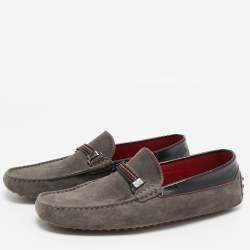 مملوكة مسبقًا Tod's For Ferrari Size 41.5 Grey/Black Leather and Suede Loafers