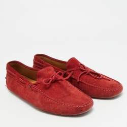 مملوكة مسبقًا Tod's City Gommino Size 42 Burgundy Suede Loafers