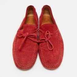 مملوكة مسبقًا Tod's City Gommino Size 42 Burgundy Suede Loafers