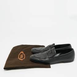 Pre Owned حذاء لوفرز تودز سليپ أون جلد أسود مقاس 41