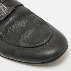 Pre Owned حذاء لوفرز تودز سليپ أون جلد أسود مقاس 41