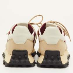 مملوكة مسبقًا حذاء رياضي تودز قماش، جلد وشامواه بيج ومرون لو توب مقاس 41.5