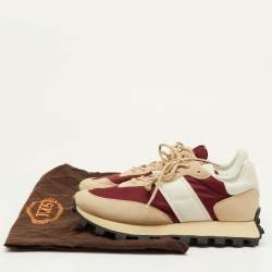 مملوكة مسبقًا حذاء رياضي تودز قماش، جلد وشامواه بيج ومرون لو توب مقاس 41.5