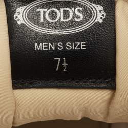 Pre Owned حذاء رياضي تودز منخفض من خامة قماش و جلد و سويدي بلون بيج/أسود مقاس 41.5