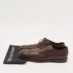 Pre Owned Tod's Size 42.5 Brown Leather Brogue Derby