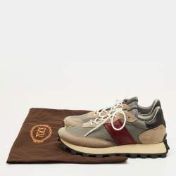 Pre Owned حذاء رياضي تودز منخفض القماش والجلد والشامواه متعدد الألوان مقاس 41.5