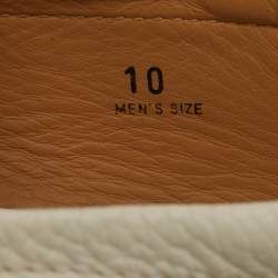 مملوكة مسبقًا Tod's Size 44.5 White Leather Slip On Loafers