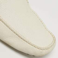 مملوكة مسبقًا Tod's Size 44.5 White Leather Slip On Loafers