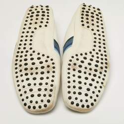 مملوكة مسبقًا Tod's Size 44.5 White Leather Slip On Loafers