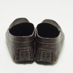 مملوكة مسبقًا حذاء درايفنغ لوفرز موكاسين تودز جلد أسود جوميني مقاس 42