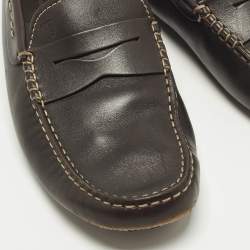 مملوكة مسبقًا حذاء درايفنغ لوفرز موكاسين تودز جل د أسود جوميني مقاس 42