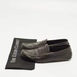 مملوكة مسبقًا حذاء درايفنغ لوفرز موكاسين تودز جلد أسود جوميني مقاس 42