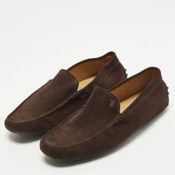 Pre Owned Tod's City Gommino Size 41 Brown Suede Loafers