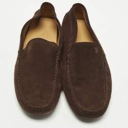 Pre Owned Tod's City Gommino Size 41 Brown Suede Loafers