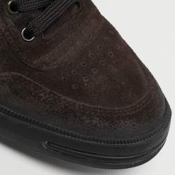 Pre Owned Tod's Size 41 Dark Brown Suede High Top Sneakers