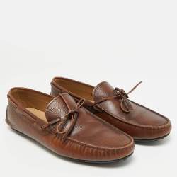 مملوكة مسبقًا Tod's Gommino Ciry Size 42 Brown Leather Loafers